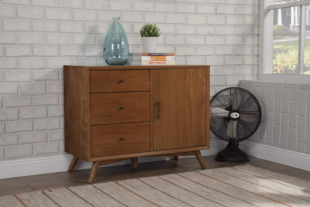 Alpine Furniture Flynn Mid Century Accent Cabinet 40" W x 19" D x 32" H Acorn - Diamond Home USA