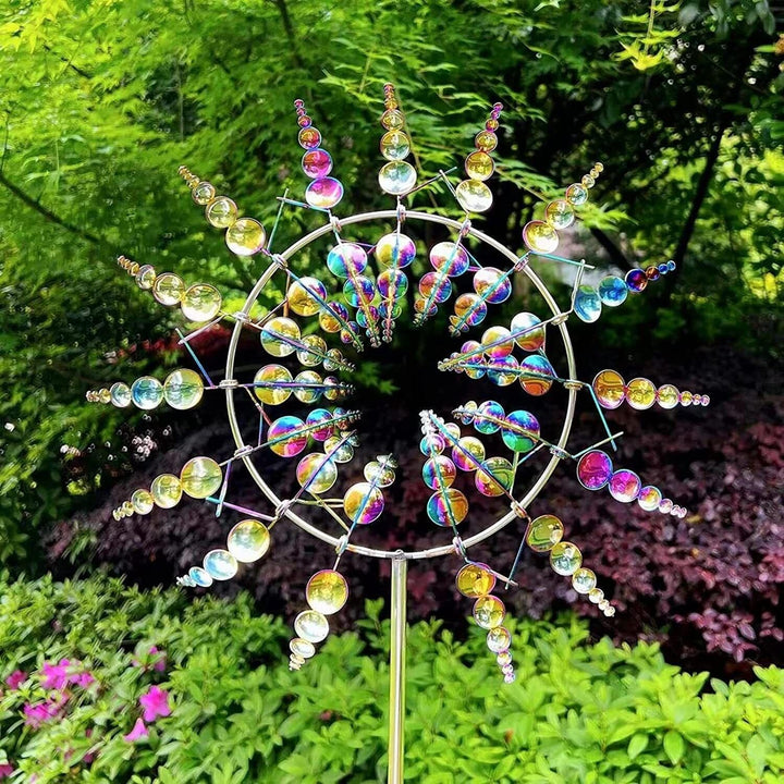 3D Windmill Kinetic Metal Sculpture Wind Spinner Yard Garden Outdoor