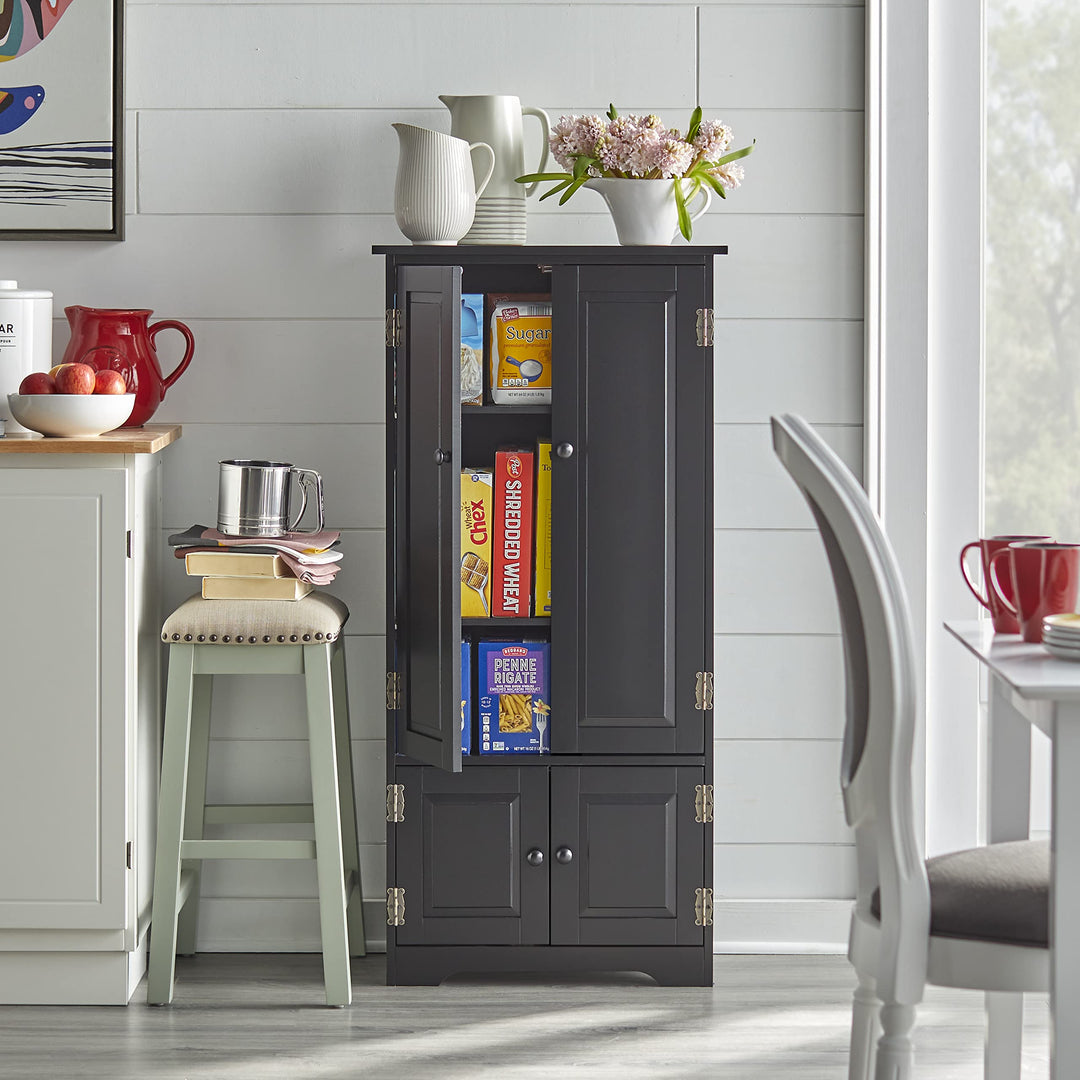 Target Marketing Systems Tall Storage Cabinet with 2 Adjustable Top Shelves Black