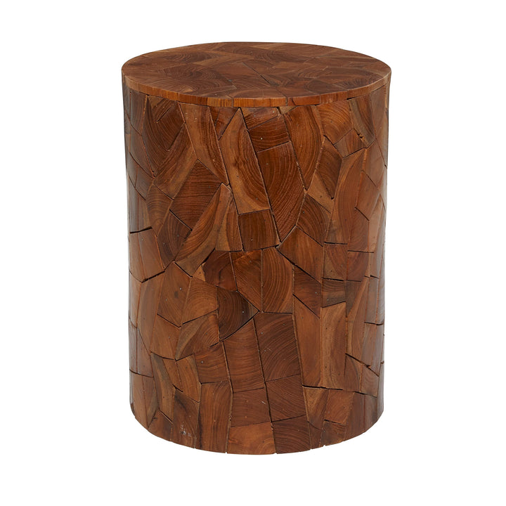 Brown Teak Wood Contemporary Accent Table 17 X 12 17round Modern Round