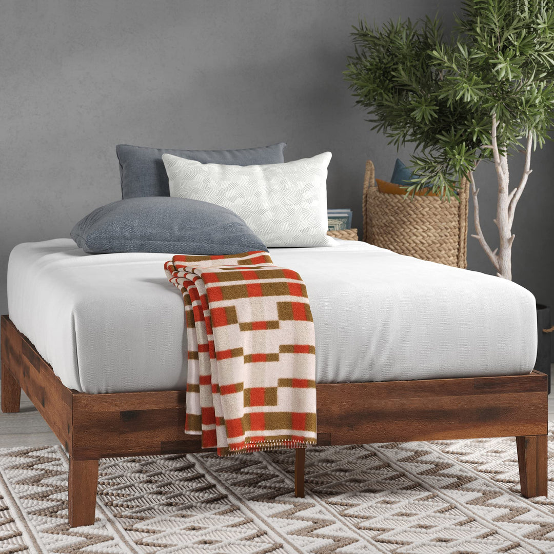 Zinus Marissa 12 Inch Deluxe Wood Platform Bed No Box Spring Needed Wood Slat Queen