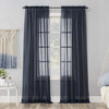 No. 918 Emily Sheer Voile Rod Pocket Curtain Panel 59" x 63" Navy Blue 59x63 - Navy