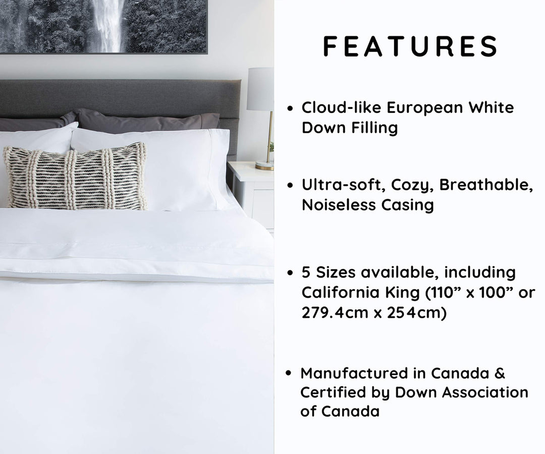 Highland Feather Cordoba All Season Down Comforter Duvet Insert 550 Fill All-Season/Twin(18oz)