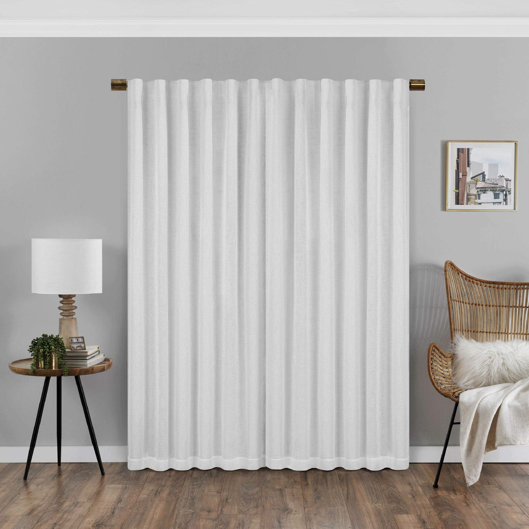 Eclipse Nora Solid Rod Pocket Curtains for Bedroom Single Panel 40 in x 84 in 108 Inches - White