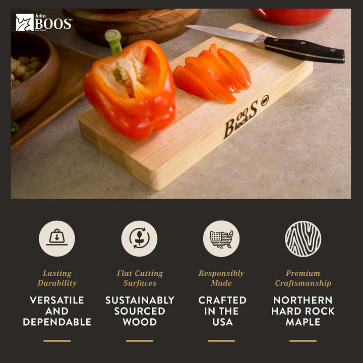 John Boos Boos Block Chop-N-Slice Series Reversible Wood Cutting Board with