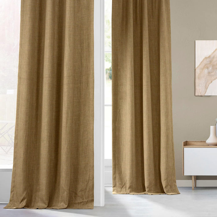 Exclusive Fabrics Faux Linen Room Darkening Curtain (1 Panel)