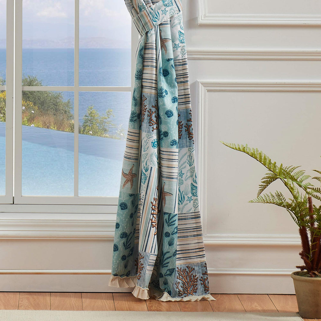 Greenland Home Key West Curtains 84"x84" Seafoam