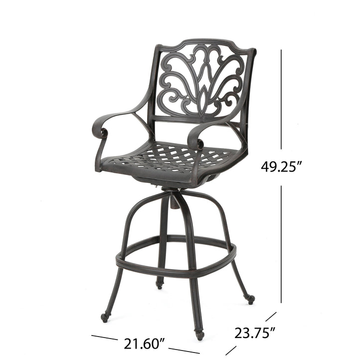 Christopher Knight Home Alfresco Outdoor Bronze Finished Cast Aluminum Barstools