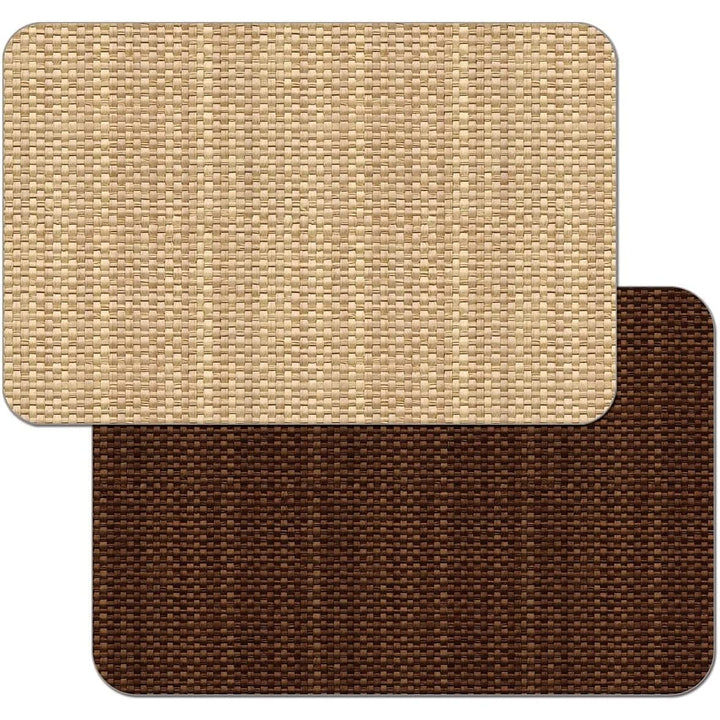 Natural Basket Weave Design Reversible Easy Plastic Placemat Set of 4 Made in