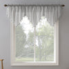 No. 918 Erica Crushed Voile Ascot Beaded Sheer Rod Pocket Curtain Valance 51x24 - Silver