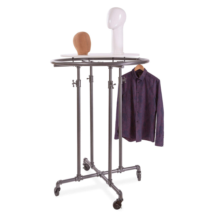 Econoco PSRD36 Adjustable Height Pipeline Round Garment Rack 36" Dia.