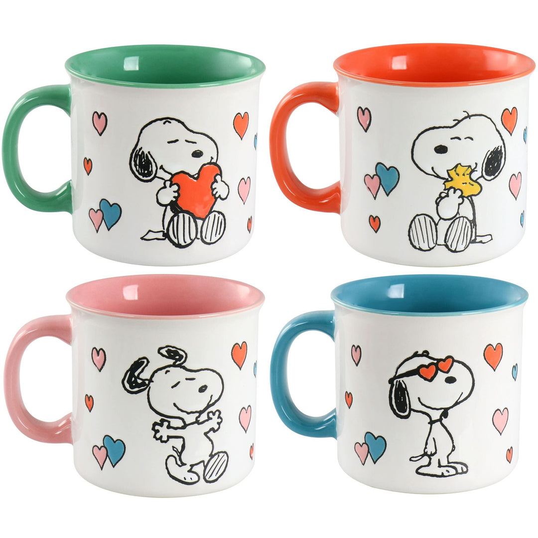 Peanuts Mothers Love 4 Piece 21 Ounce amper Mug Set In Assorted Designs Multi