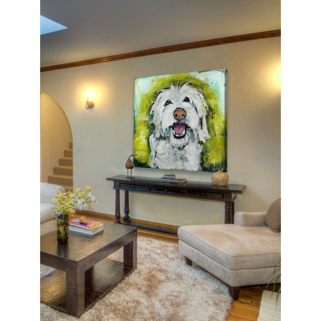 Marmont Hill 4x4 Smiley Dog by Tori Campisi Painting Print on Wrapped Canvas