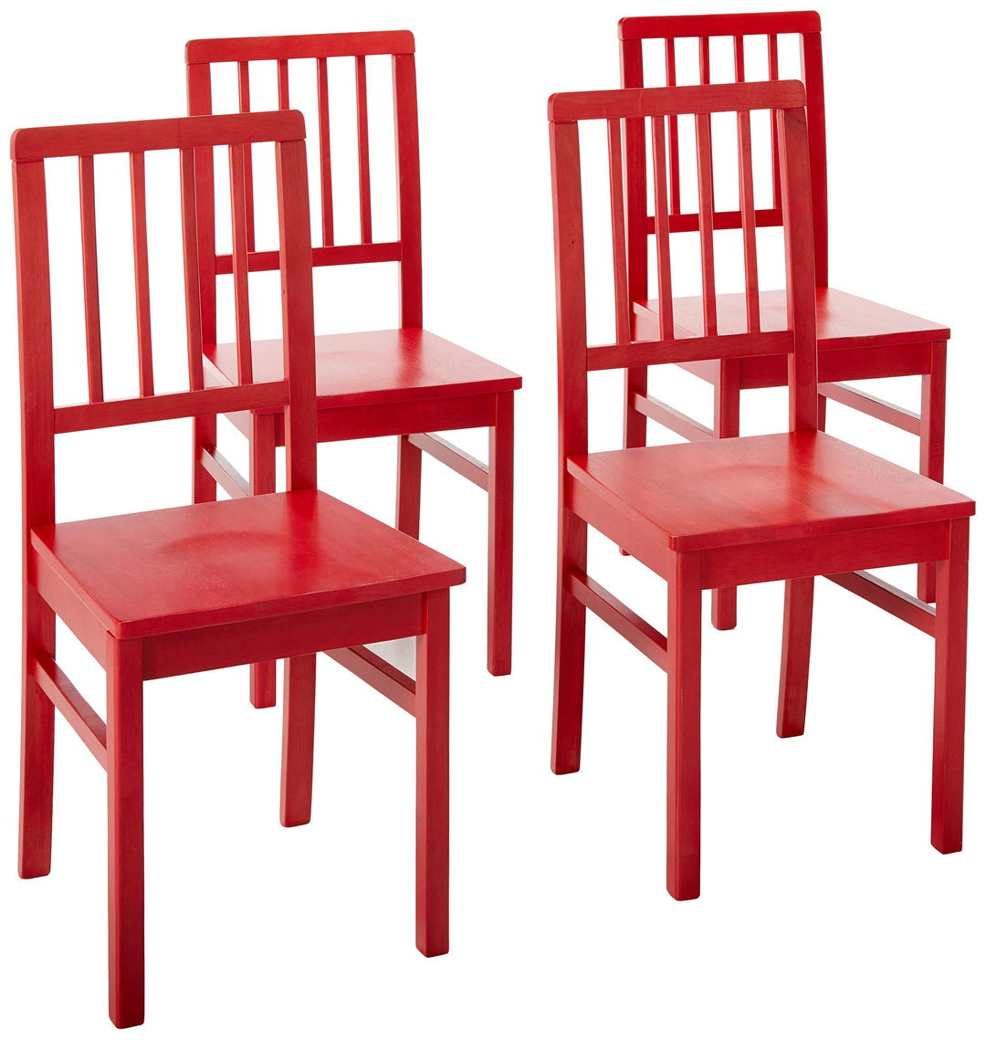 Target Marketing Systems Camden Collection Modern Slatted Back Dining Chairs Set Red