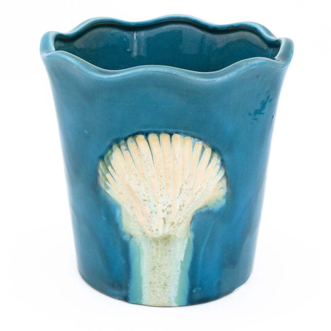 Claybarn Grotto Aqua 8" Seashell Planter