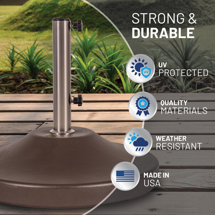 US Weight Fillable 120lb Capacity Commercial Free Standing Umbrella Base Heavy