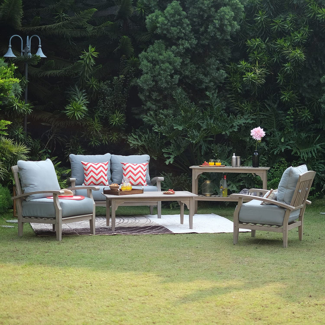 Cambridge Casual Superior Indonesian Auburn Patio Coffee Table Weathered Teak