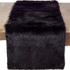 Saro Lifestyle Faux Fur Design Topper Table Runner Black 15"x108" Black - 15"x108"