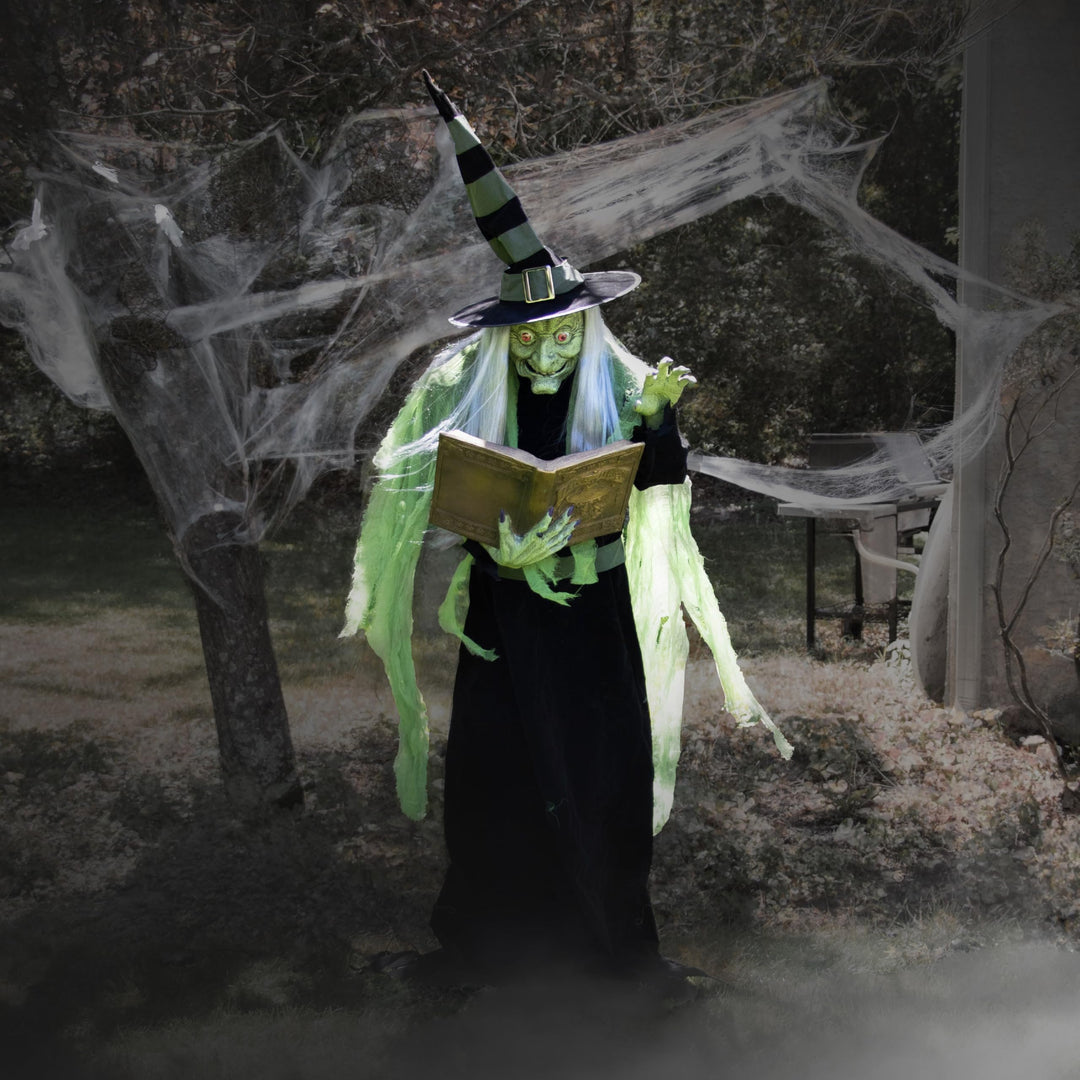 Haunted Hill Farm 6-Ft. Enchantress Witch Motion-Activated Talking Scare Prop