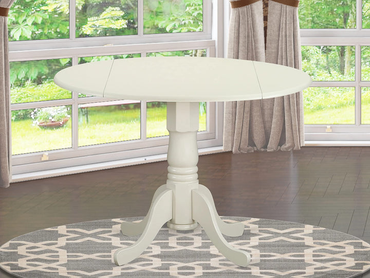 East West Furniture DLT-WHI-T Dublin Modern Kitchen Table - a Round Dining Table DLT-WHI-TP