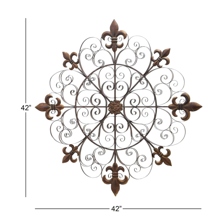 Metal Wall Decor Brown Traditional