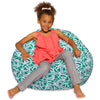 Posh Creations Bean Bag Chair for Kids Teens and Adults Includes Removable and 38 Inches Large - Canvas Roses Mint