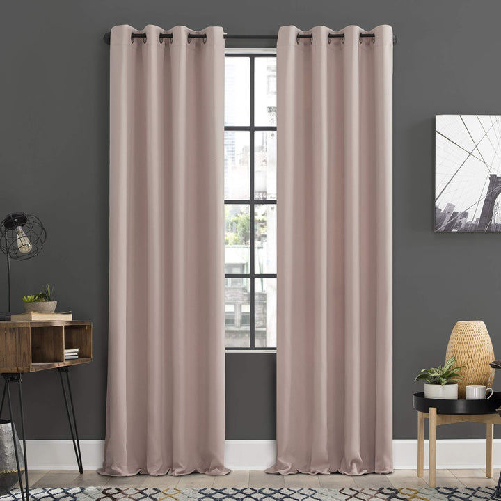 Sun Zero Soho lackout Energy Efficient Grommet Curtain Single Panel 54" x 84" 54 w x 84 l - Blush