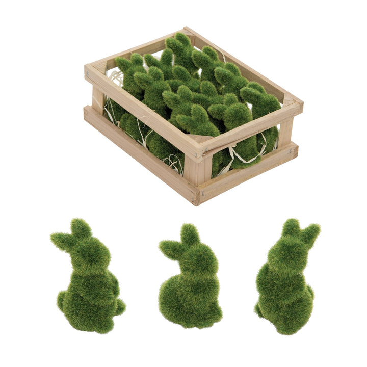 Moss Bunnies Figurine in Box Set of 12 6.1" X 4.1" 2.2" Multi Color Classic