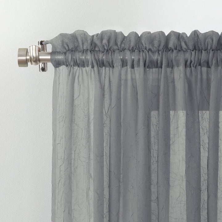 No. 918 Erica Crushed Voile Sheer Rod Pocket 1-Piece Curtain Panel, Single Panel