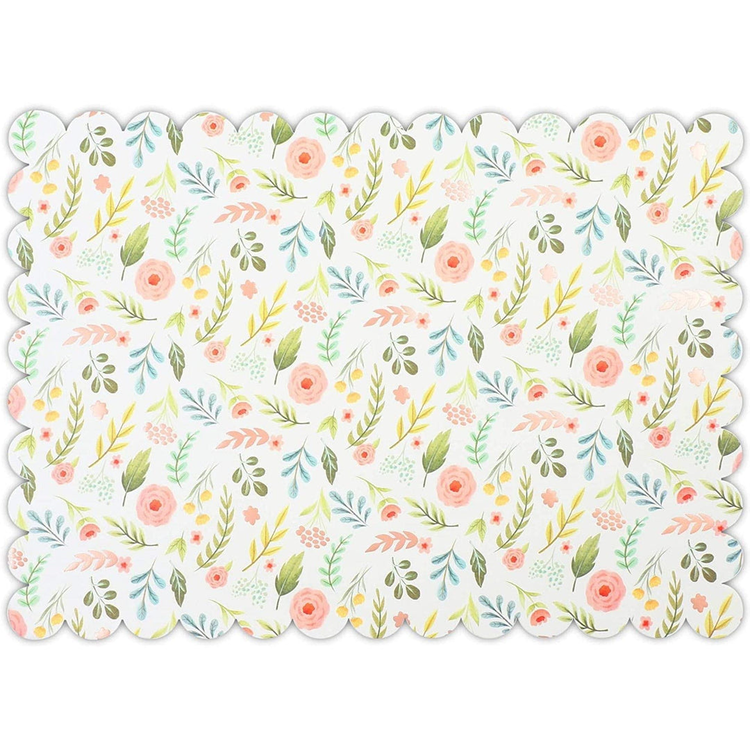 Paper Placemats for Table Floral (14 X 10 in 50 Pack) Multi Color Rectangle