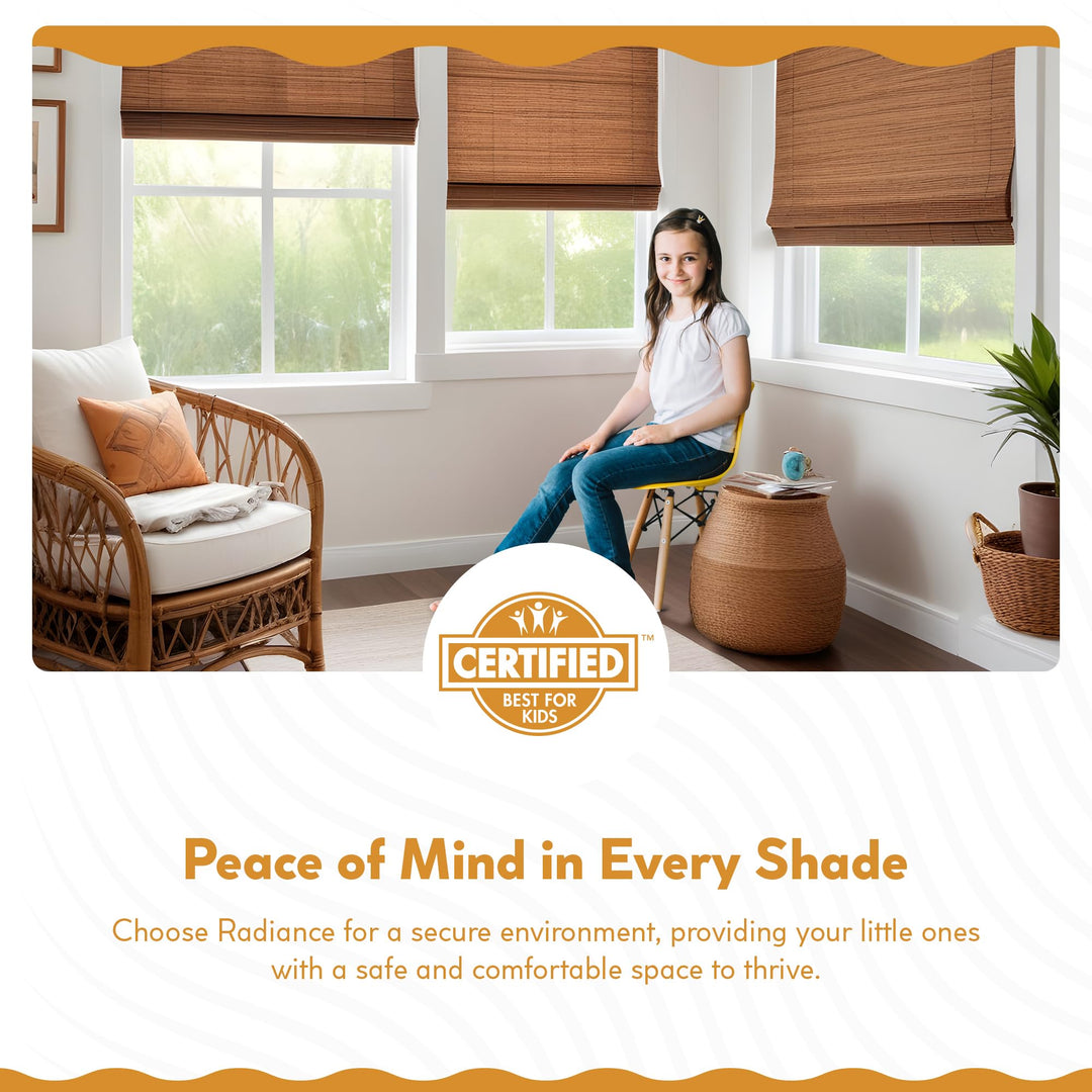 Radiance Cordless Bamboo Blinds - Flatstick Bamboo Roman Shades for Windows