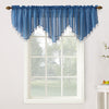 No. 918 Erica Crushed Voile Ascot Beaded Sheer Rod Pocket Curtain Valance 51x24 - Blue