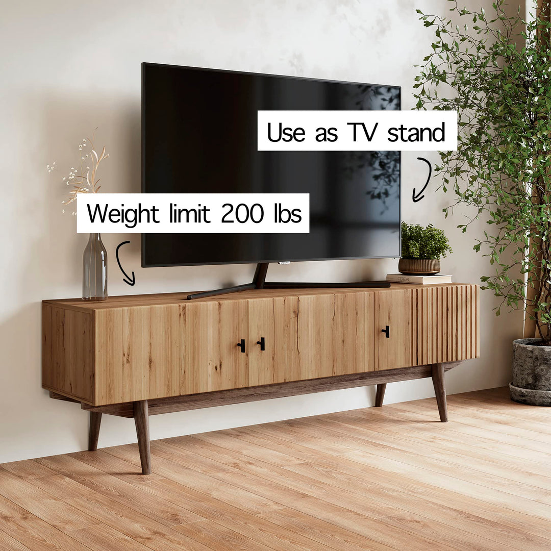 Living Skog TV Stand for Bedroom TV Media Console Table Modern Entertainment light brown