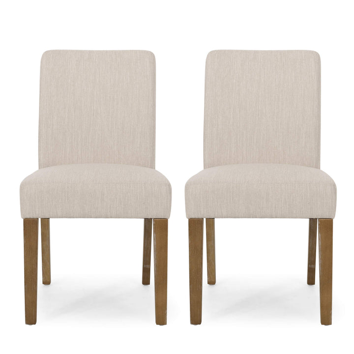 Christopher Knight Home Kuna Contemporary Upholstered Dining Chair (Set of 2) Beige + Weathered