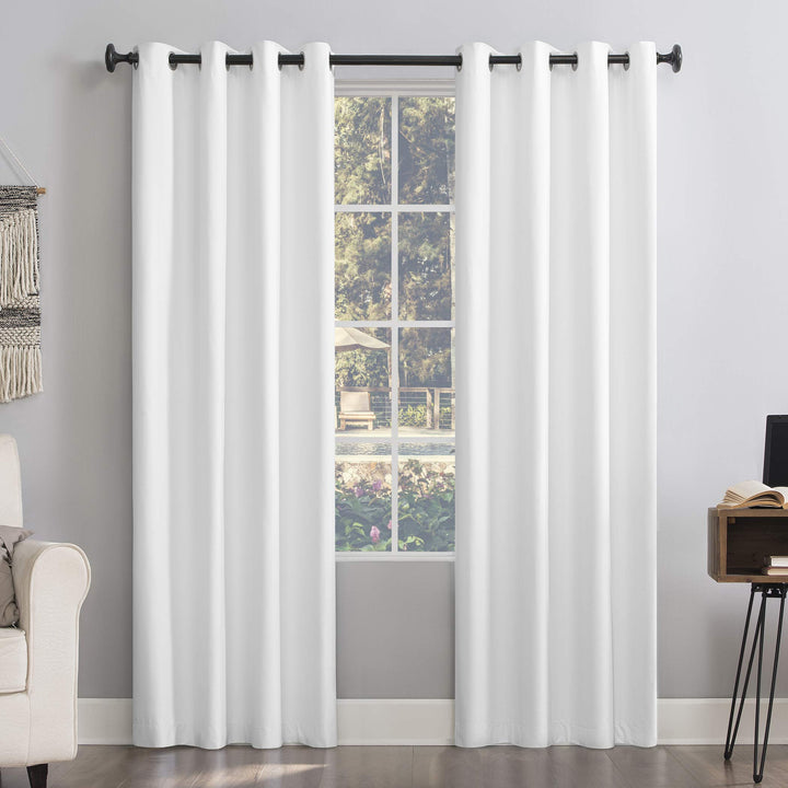 Sun Zero Columbia Thermal Insulated 100% Blackout Grommet Curtain Single Panel 50x63 - White