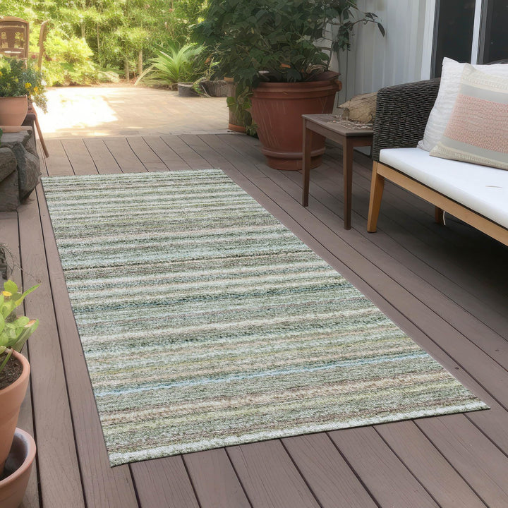 Machine Washable Indoor/ Outdoor Chantille Stripes Rug