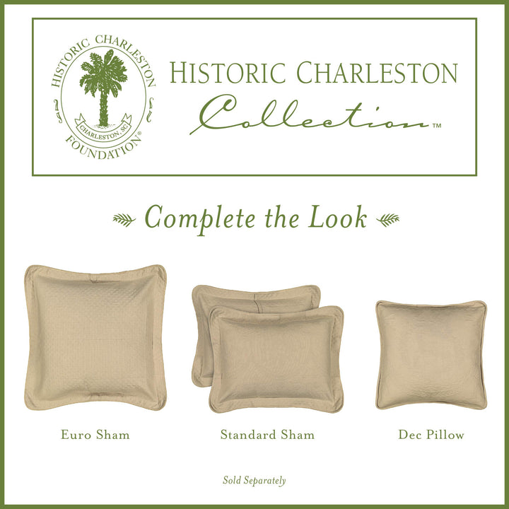 Historic Charleston Charles Lightweight Cotton Matelasse Quilted Coverlet