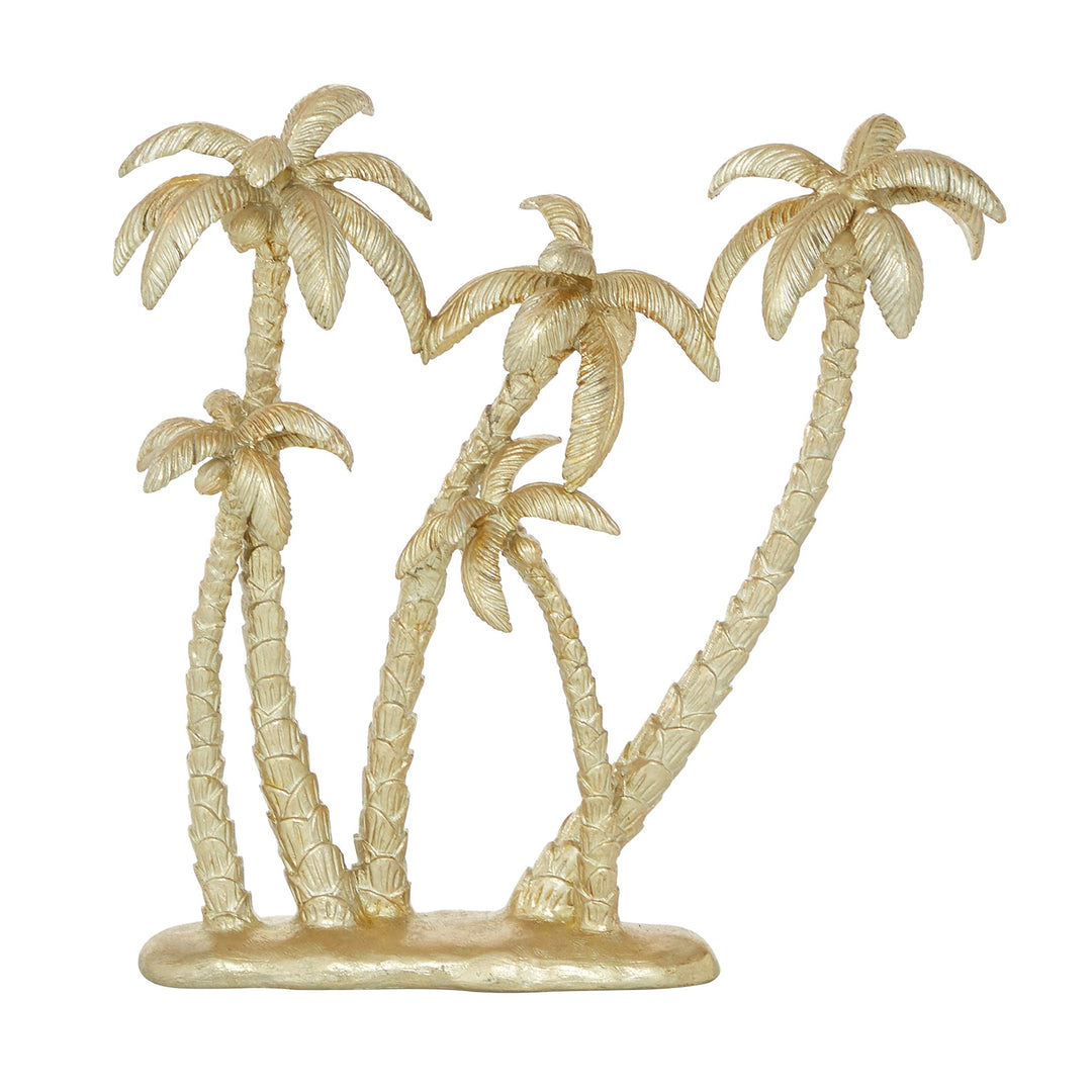 Gold Polyresin Coastal Palm Tree Sculpture 16 X 15 5 Yellow Resin