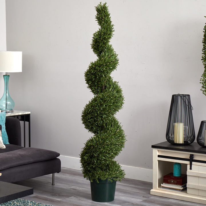 Nearly Natural 6ft. Rosemary Spiral Tree (Indoor/Outdoor)