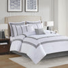 510 Design Powell Cozy Comforter Set Hotel Style Border Design with Geometric White - California King