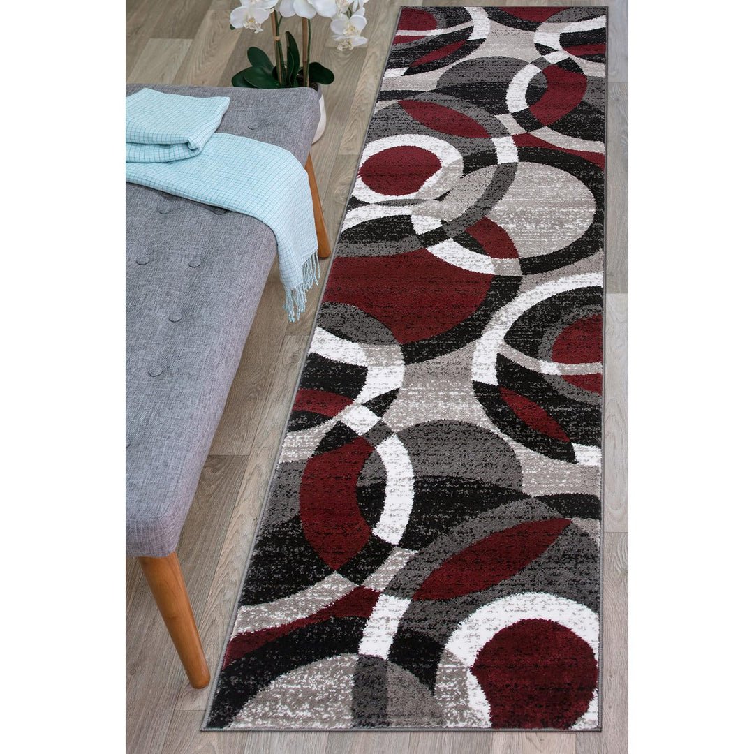 Rugshop Contemporary Abstract Circles Perfect for high traffic areas of your -