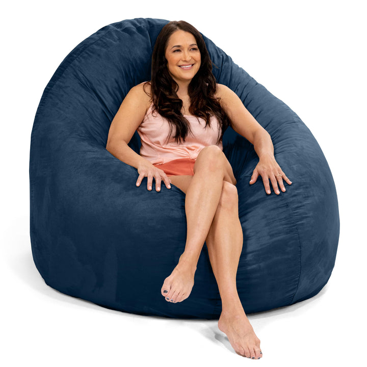 Jaxx 6 Foot Cocoon Large Bean Bag Chair for Adults Microsuede Navy