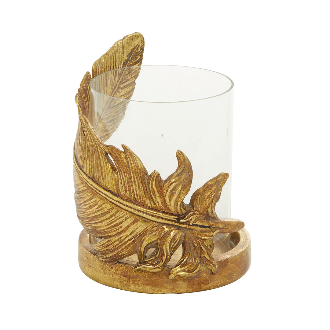 Gold Glass Traditional Candle Holder 8 X 5