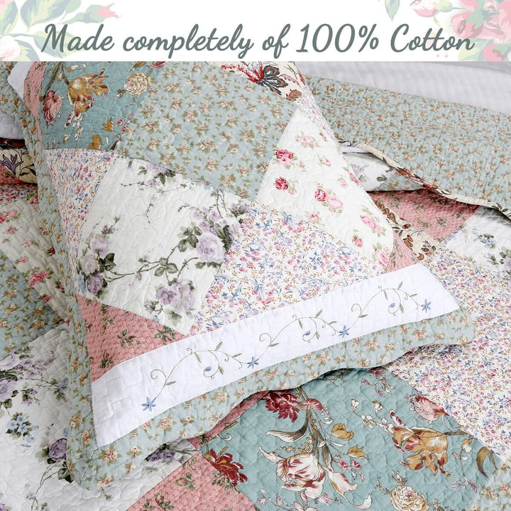 BEST BEDDING INC Celia Patchwork 3-Piece Cotton Quilt Set Twin