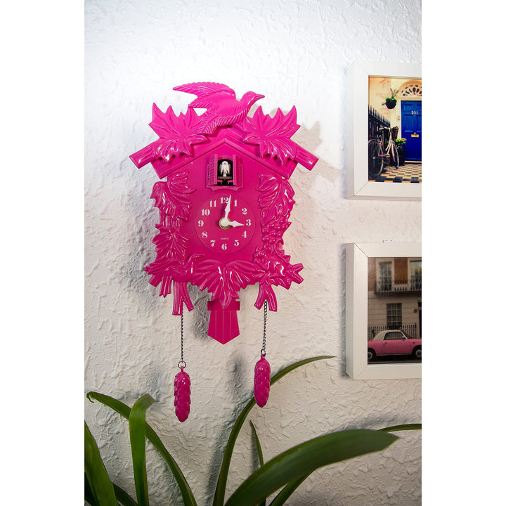 Pink Cuckoo Clock DIY Art Home Idea Modern Contemporary Rectangular Plastic