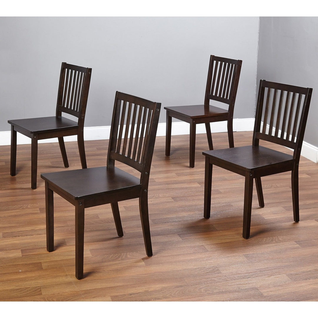 Simple Living Slat Espresso Rubberwood Dining Chairs (Set of 4)