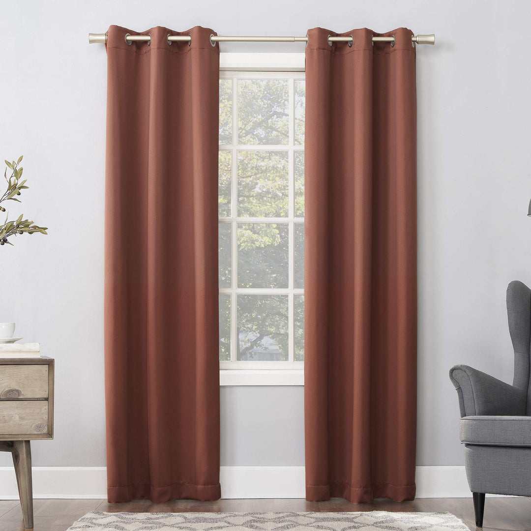 Sun Zero Easton Energy Saving Blackout Grommet Curtain Panel 40" x 63" Terracotta - 40 x 0.1 x 63 - 63 Inches