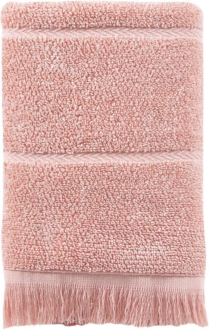 Ozan Premium Home 100% Turkish Cotton Towel Sets Highlighted with Tassel for Pink