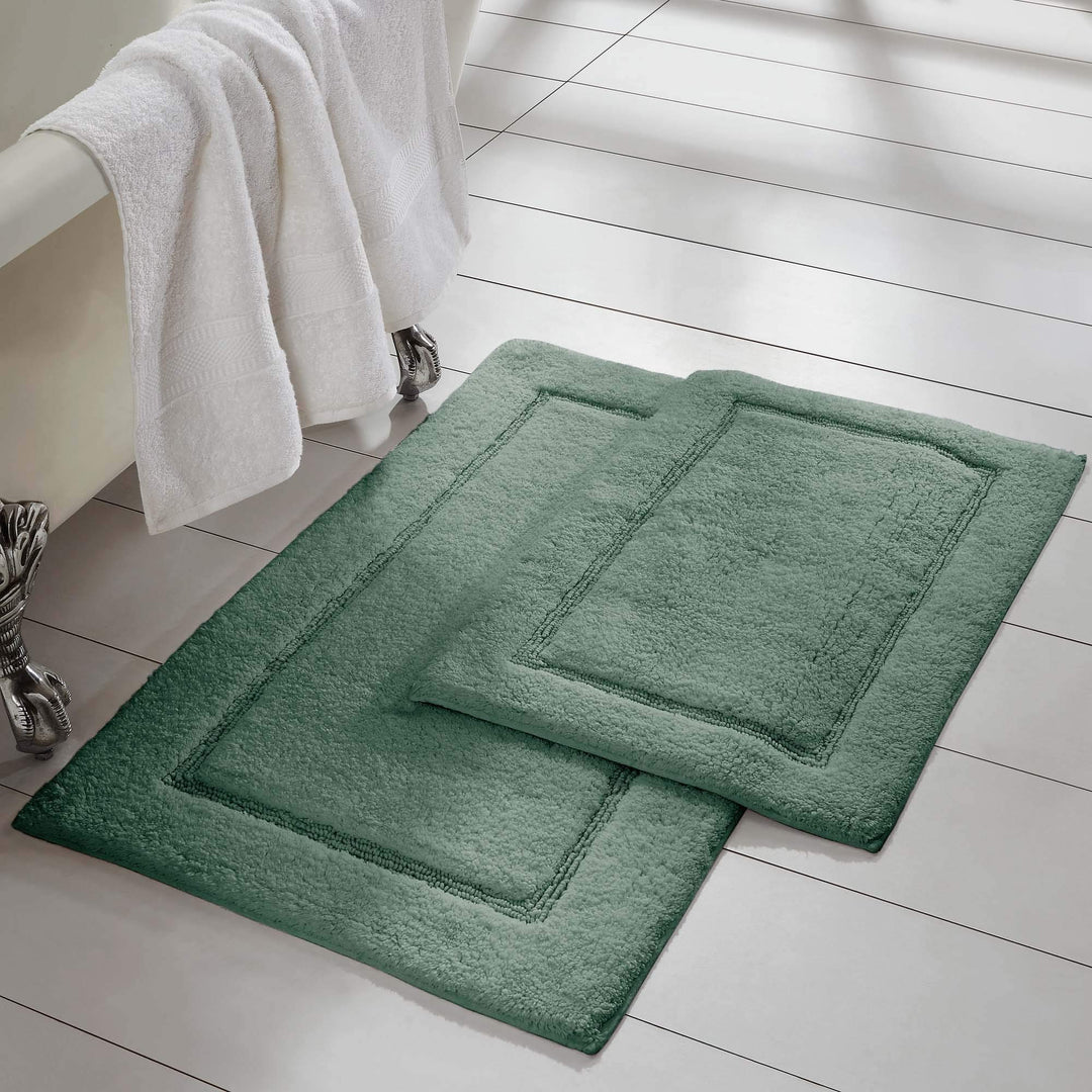 Amrapur Overseas 2-Pack Solid Loop with Non-Slip Backing Bath Mat Set (17-inch Eucalyptus