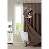 Brown Shower Curtain with Detachable Liner Solid Color Shower Drape